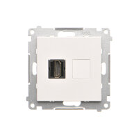 Zásuvka HDMI 1 násobná (přístroj s krytem) bílá matná   TGHDMI.01/111