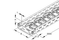 Kabelový žlab lehký, 60x100x3000 mm, t=0,75 mm, děrovaný NIEDAX RLVC 60.100 F