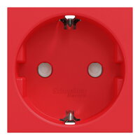 Zásuvka SCHUKO NOVÁ UNICA 2P+E 250V/16A, clonky, šroubová, Červená