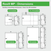 Schneider MIP12212S Mini Pragma 24M, kouřové průhledné dveře, povrchová mont.