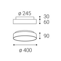Stropní svítidlo RINGO II 40 P/N, B 32+8W 2700K/3000K/4000K černá LED2 1275573