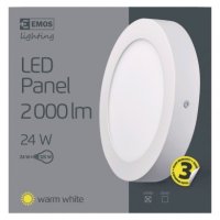 LED přisazený kruhový panel 24W 2000LM IP20 WW bílý ZM5151 Emos teplábílá