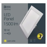 LED vestavné svítidlo PROFI, čtvercové, bílé, 18W teplá bílá EMOS ZD2141