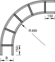 OBO LBI 90 630 NS FS Oblouk 90° pro kabel. žebřík s příčkou NS 60x300 Ocel