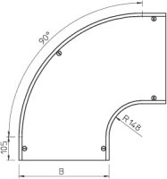 OBO DFB 90 400 FS Víko oblouku 90° s ot. záp pro RB 90 400 B400mm Ocel pás.zink