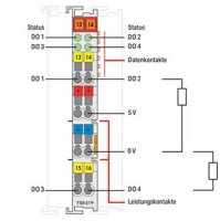 4kanálový binární výstup DC 5 V 20 mA světle šedá WAGO 750-519