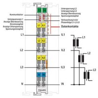 Měření třífázového výkonu AC 480 V 1 A světle šedá WAGO 750-493