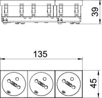 6120264 STD-F3 ROR3 Zásuvka 3 násobná, š