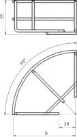OBO 6002250 Oblouk mřížových žlabů 90° GRB 90 550 FT