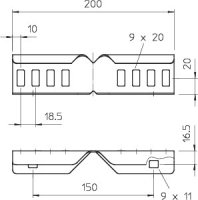 OBO LWVG 45 FS Úhlová spojka pro kabelové žebříky 49x200 Ocel pásově zinkováno