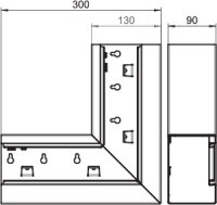 OBO GS-AFS90130RW Plochý roh, pro kanál Rapid 80, 90x130mm, čistě bílá Ocel