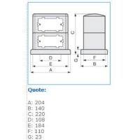 TOR-V 02092 Nástavba na podlahový instalační box - 8 modulů IBOCO B02092