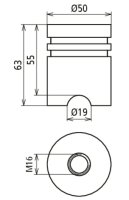 Korozivzdorný přechod uzemnění NIRO se závitem M16 prům. 50mm V 63mm DEHN 419000