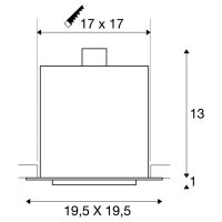 KADUX 1 vestavné svítidlo jedna žárovka QPAR111 hranaté černé matné max. 75 W
