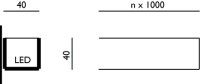 Nástěnná sv.  římsa PICO LED 1000x40x40