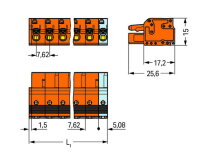 Pružinová svorka CAGE CLAMP 2,5mm2 11pól. oranžová WAGO 2231-711/026-000