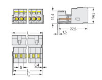 Konektor s pájecími piny CAGE CLAMP 2,5mm2 šedá 13pól. WAGO 721-613