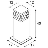 RUSTY SQUARE 40 230V E27 zarovka 11W IP55 SLV 229420