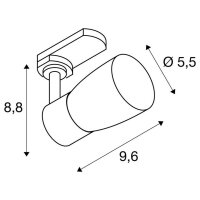 PURI 2.0 Dome, 3~ spot, GU10, 1x max. 6W, černá barva SLV 1008272