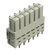 Pružinová svorkovnice THT, Rovné provedení, Rozteč 7,62 mm, Světle šedá