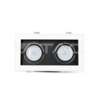 2xGU10 Fitting Square White+Black , VT-886 V-TAC SKU8877