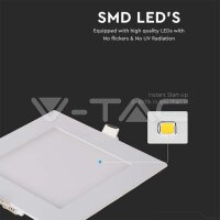18W LED Premium Panel Downlight Square 6400K V-TAC SKU214871