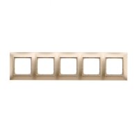 Rámeček 5-násobný Simon 54 Premium, IP20/IP44, zlatá matná, metalizované DR5/44