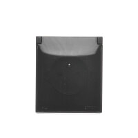 Zásuvka jednonásobná- verze IP44 - transparentní vičko černá matná ACGZ1C/49A