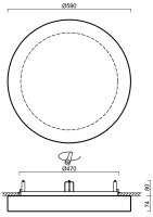 Polovestavné svítidlo ELSA V16 54W IP44 4K NZ3h SKLO OPAL bílá OSMONT ELS60018