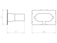 Oválný trichtýř přechodový průměr 20 mm, do betonu KAISER 1261-43