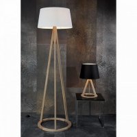 KONAN lampa dub/látka bílá 1xE27 171cm