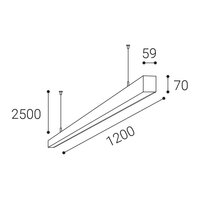Závěsné svítidlo LED2 NOLI II 120 P-Z, W DALI TW/PUSH TW 40W 3000K-4000K bílá