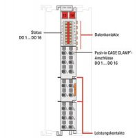 16kanálový binární výstup DC 24V 0,5 A světle šedá WAGO 750-1505