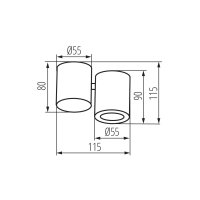 Stropní bodové svítidlo BLURRO GU10 CO-W KANLUX 32951