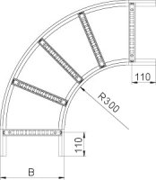 OBO LB 90 420 R3 FS Oblouk 90° pro kabelový žebřík 45x200 Ocel pásově zinkováno