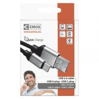 Nabíjecí a datový kabel USB-A 2.0 USB-C 2.0, 1 m, černý EMOS SM7025BL