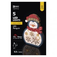 5LED XMAS WOOD PENGUIN 2AAA T WW