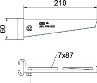 OBO AS 15 21 FT Výložník, pro závěs IS 8, B210mm, Ocel, žárově zinkováno