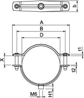 OBO ASG 732 63 FT Distanční příchytka s připojovacím závitem M6 53-63mm Ocel
