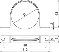 OBO 605 63 G Upevňovací příchytka oboustranná 63mm Ocel galv. zinek