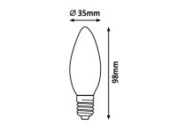 Světelný zdroj Filament LED E14 C37 6W 850lm 4000K RABALUX 1299