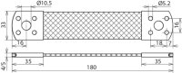 Pásek pro přemostění Al 50mm2 L 180 mm DEHN 377015