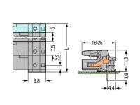 Pružinová svorkovnice THT úhlová 7,5 mm šedá 10pól. WAGO 232-840/045-000