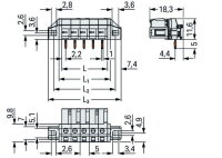 Pružinová svorkovnice THT úhlová 5 mm šedá 3pól. WAGO 722-233/031-000