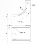 Koleno stoupající žlabu LINEAR+  KSL-1B 50/50 ''SZ'' ARKYS ARB-14290101