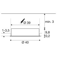 MEDO 40, vestavné svítidlo do stropu, rám, 3000/4000K, 80°, IP20, kulaté, bílé