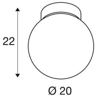 SUN 20, nástěnné svítidlo, kulaté, 1x max. 60W, E27, černé SLV 1008125