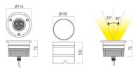 XGROUND RGB REC. FIXTURE 3x3W 12V DC RGB
