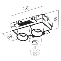 XCANON REC. TRIM. DOWNLIGHT RND. W. RIM