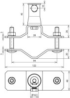 Třmen na trubku D 48-60mm nerez s objímkou odlitek Zn, D 16mm pro DEHNiso 106352